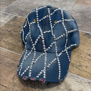 Magid Hats Denim Cap with Rhinestones Accents